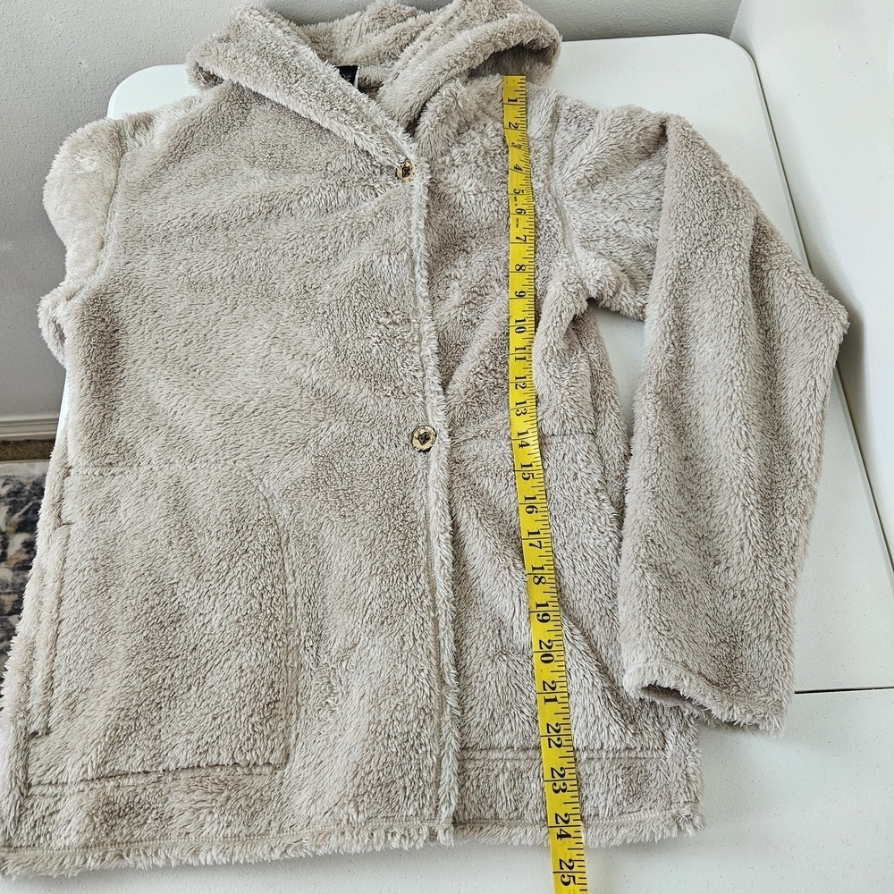 Patagonia Hooded Fuzzy Fleece Button Up Jacket Womens S Beige - Picture 8 of 8